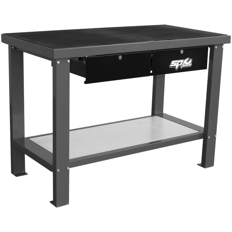 SP Tools SP40410GY Heavy Duty 2-Drawer Workshop Bench Grey