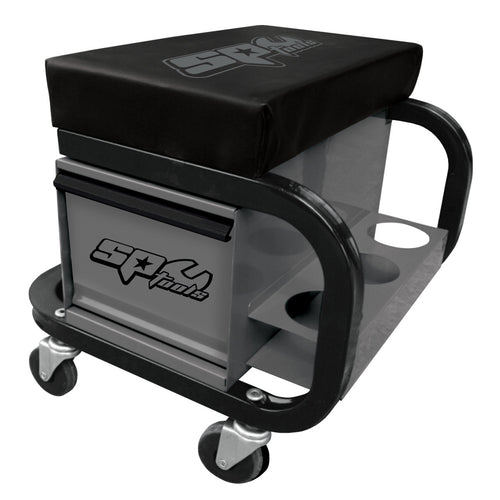 Sp Tools Creeper Seat With Drawer & Spray Can Holders