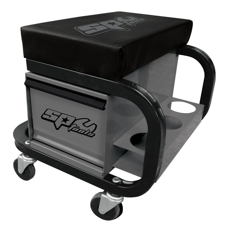 Sp Tools Creeper Seat With Drawer & Spray Can Holders