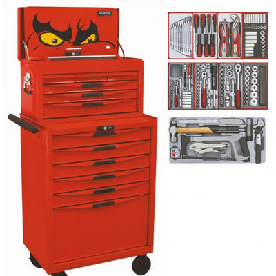 Teng Tools TC8PROMO1 152pce Tool Kit In 6 Drawer Top Chest & 6 Drawer Roller Cabinet