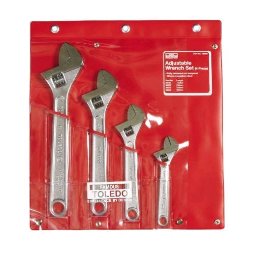 Toledo TSR01 Adjustable Shifter Wrench Set In Roll-4pce