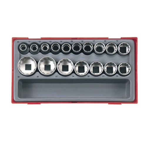 Teng Tools TT1217 17 PCE 1/2" DR Metric Socket set