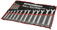 POWEBUILT Long Series Ring & Open End Spanner Set -16pc Imperial WC7066