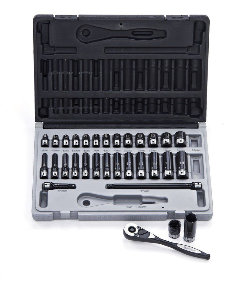 ACTION Dual Impact/Standard Socket Set-1/4