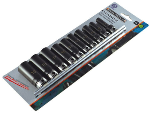 ACTION Dual Impact/Standard Sockets On Rail-3/8" Drive 10pce 11141001