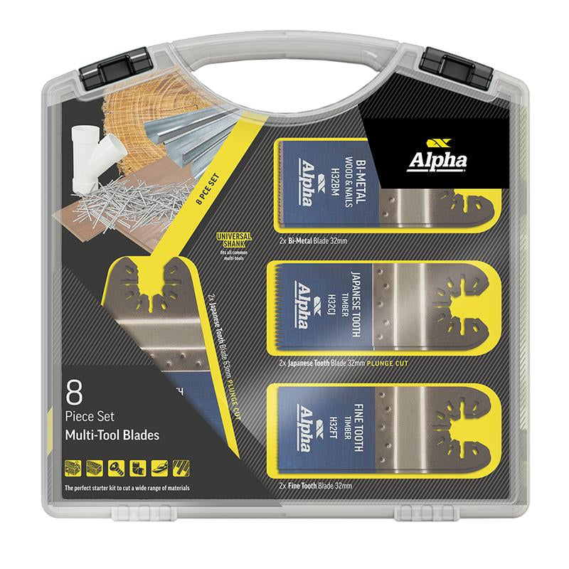 ALPHA 8pc Multi-Tool Blade Set-Fits Makita,Milwaukee,Ryobi,Bosch,Metabo, Dewalt-H8PRO