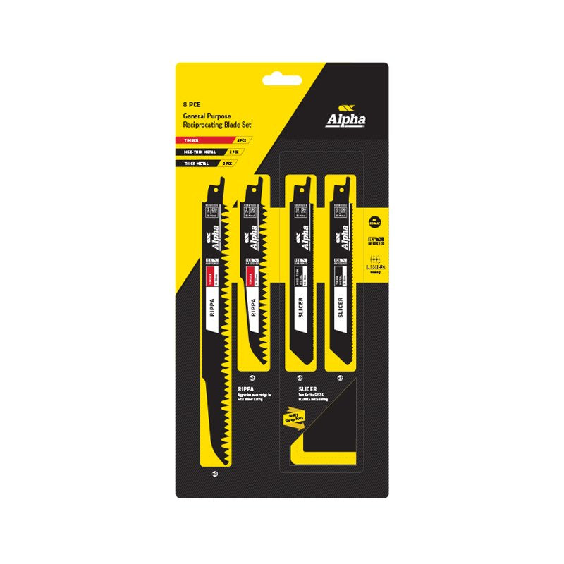 ALPHA Recipro Blade Combo Pouch Set-Wood & Metal-8pce
