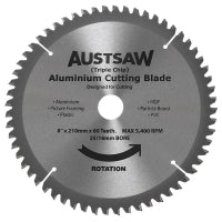 AUSTSAW 210mm (8in) Aluminium Blade Triple Chip - 25/16mm Bore - 60 Teeth