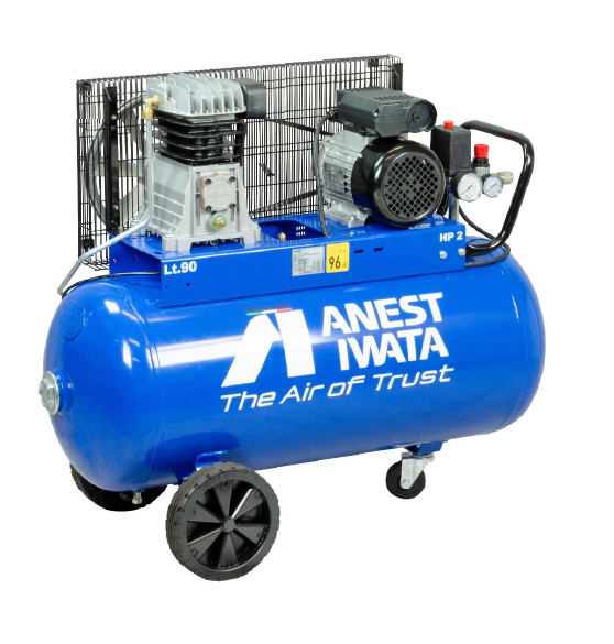 ANEST IWATA Broadbent 2hp 90L Belt Drive Air Compressor with 10amp plug NB20C/90