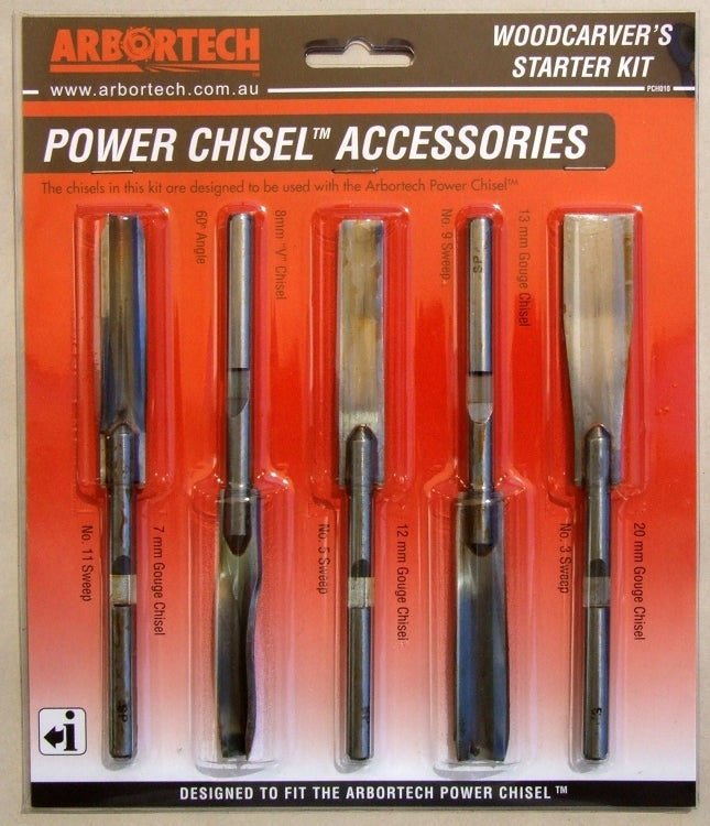 ARBORTECH 5 Pack of chisels - Woodcarver's Starter kit  PCH.FG.033