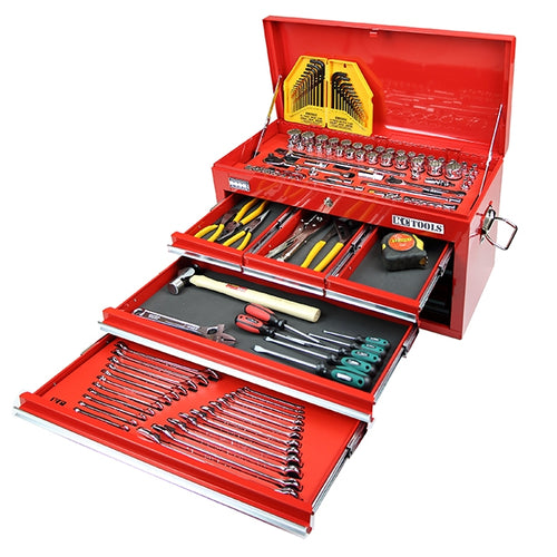 KC Tools ATK158BB 158 Piece Tool Kit in 6 Drawer Tool Box with HDFI Trays