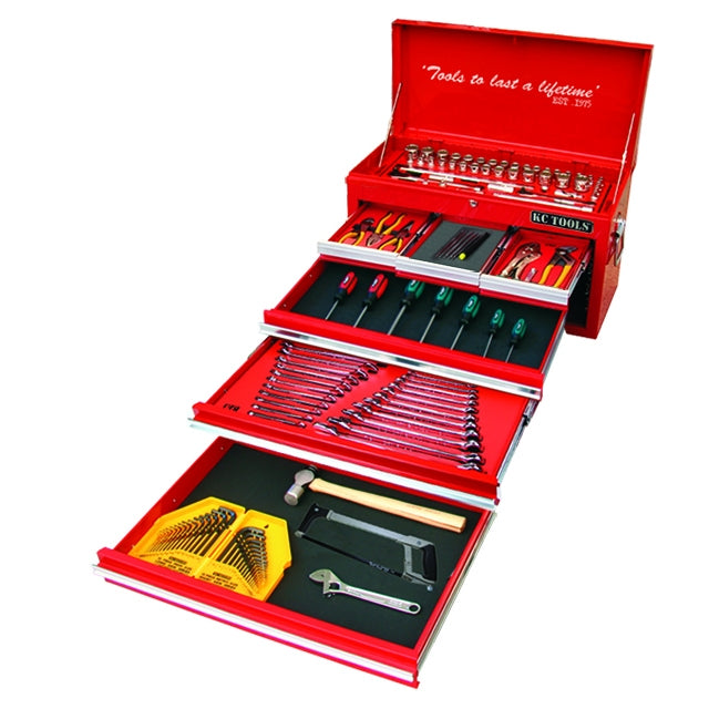 KC Tools ATK218BB 218 Piece Tool Kit in 6 Drawer Tool Box with HDFI Trays
