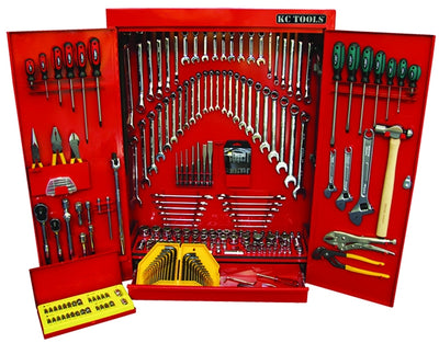 KC TOOLS Metric & Imperial Tradesmans Wall Cabinet Tool Kit-248pce ATK50