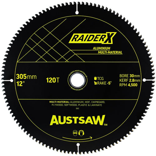 AUSTSAW RaiderX Aluminium Multi Material Blade-305mm x 30 x 120T - ABRX30530120