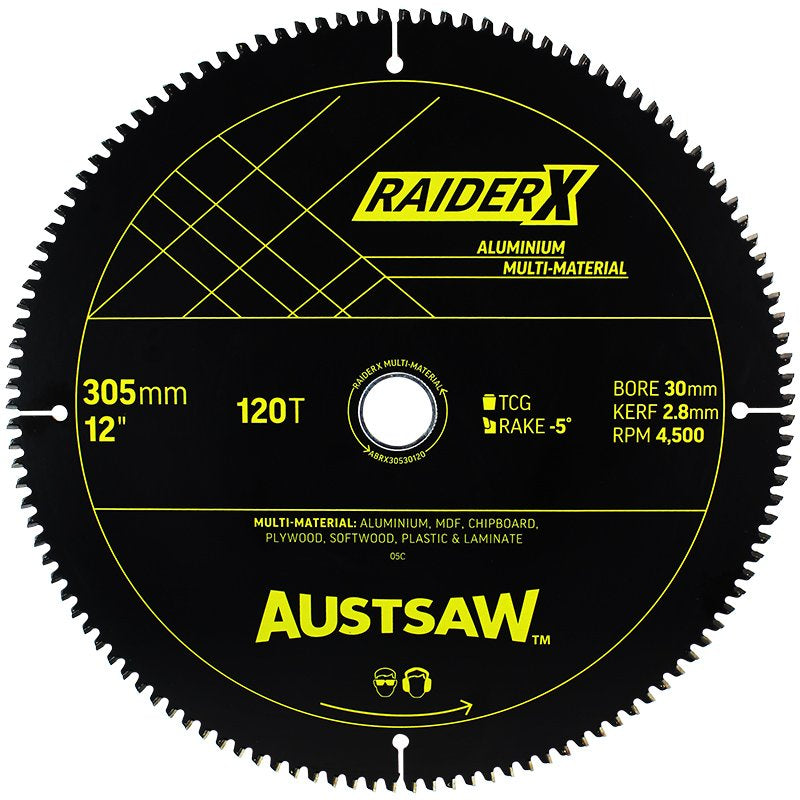 AUSTSAW RaiderX Aluminium Multi Material Blade-305mm x 30 x 120T - ABRX30530120
