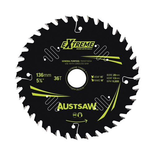 AUSTSAW Extreme Pro Shield TCT Saw Blade-136mm 36T-Fits Panasonic Saws