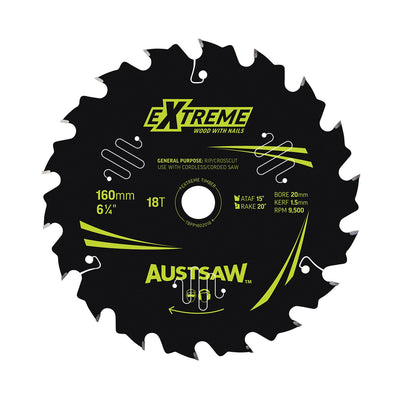 AUSTSAW Extreme Pro Shield TCT Saw Blade-160mm 18T Thin Kerf