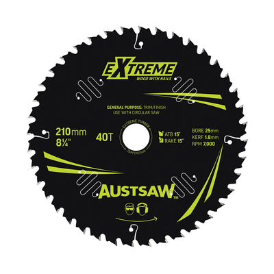 AUSTSAW Extreme Pro Shield TCT Saw Blade-210mm 40T Thin Kerf