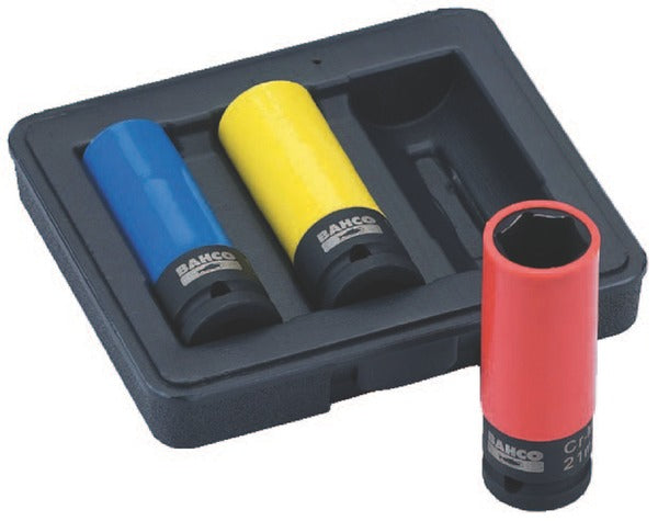 Bahco BWSS12P3 Thin Wall Mag Wheel Impact Socket Set-3pce -ATD