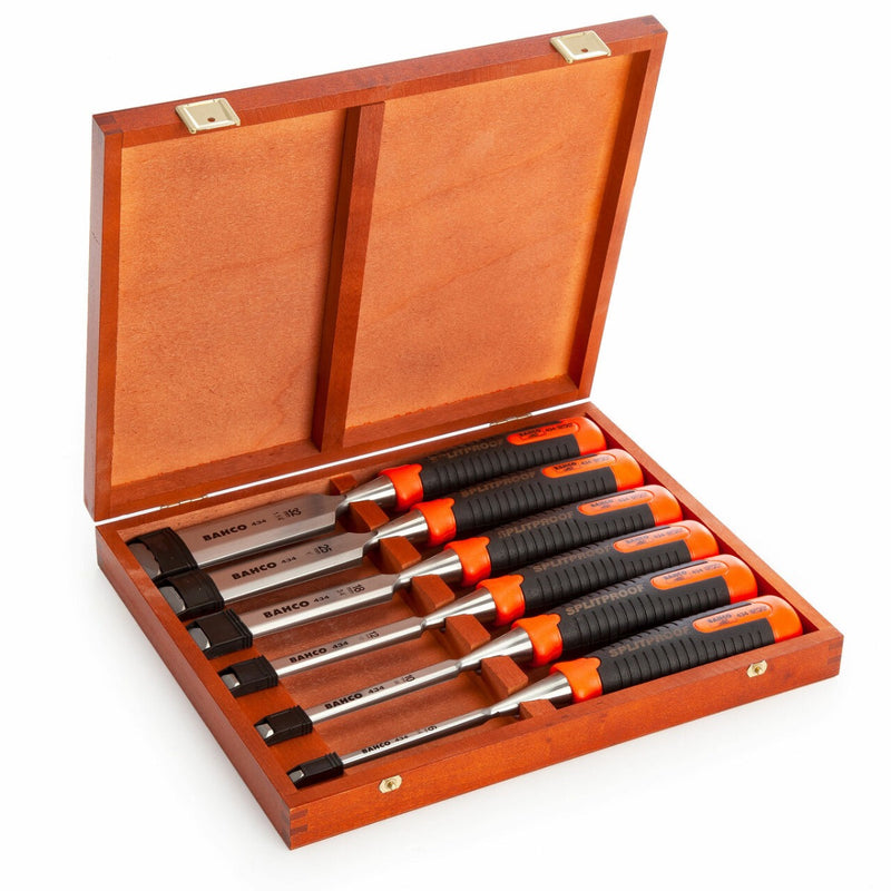 Bahco 434-S6-eur 6pce Chisel Set In Timber Case -WWD