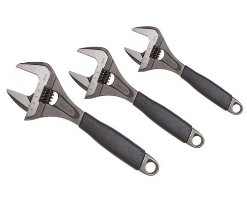 Bahco 9029.9031.9033 Ergo Series Wide Mouth Shifter Wrench Combo Set-6",8" & 10"