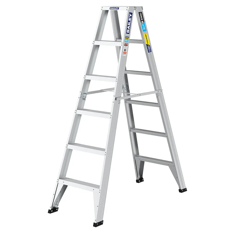 BAILEY Trade Lyte Double Sided 6 Step Stepladder 1.8M 150KG FS14021