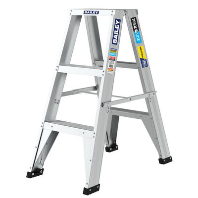 BAILEY Trade Lyte Double Sided 3 Step Stepladder 0.9M 150KG FS14019