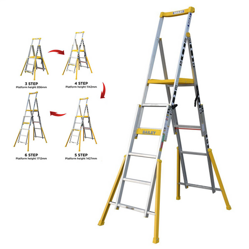 BAILEY 4 in 1 Adjustable Platform Ladder-0.9,1.2,1.5,1.8m 170kg