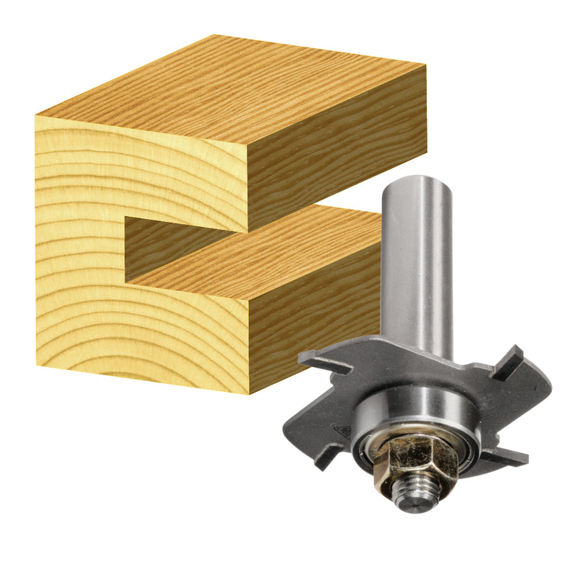 Carbitool Router Bit-Slotting Cutter Assembly with Ball Bearing Guide Carbide Tipped- 2.8 MM TCT, 4 FLT