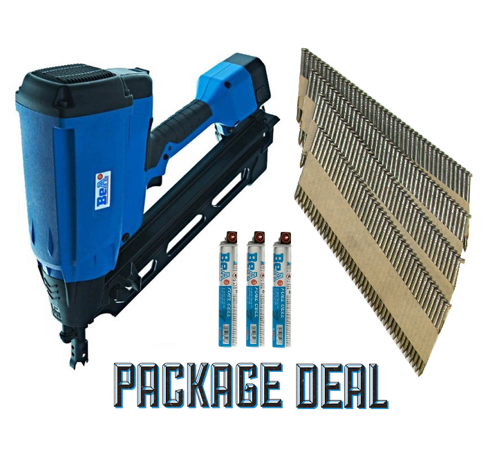 BeA D Head Gas Cordless Framming Nails & Gun Combo Kit D90S660Epallet