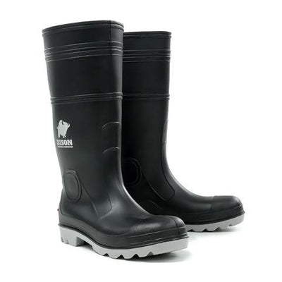 BISON Industrial Inca Safety Gumboots-Black