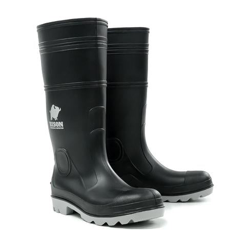 BISON Industrial Inca Safety Gumboots-Black