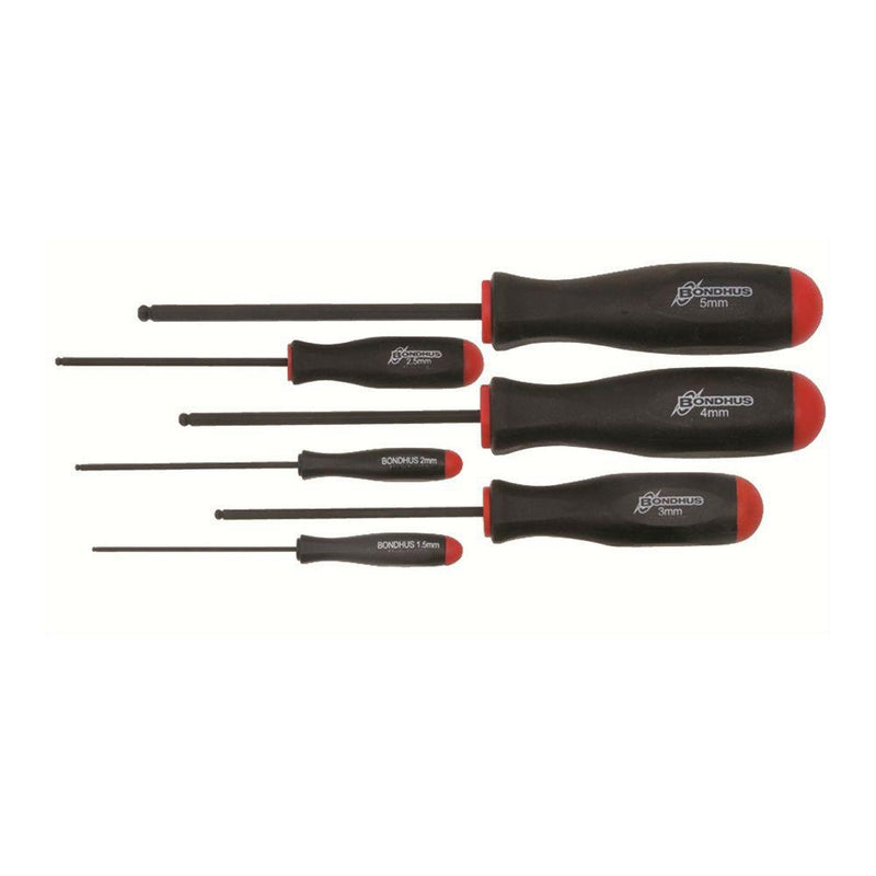 Bondhus Set of 6 Balldriver Screwdrivers Sizes 1.5-5MM 10686