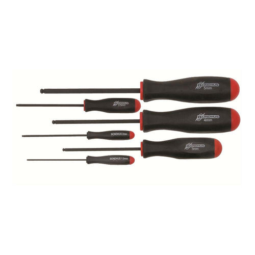 Bondhus Set of 6 Balldriver Screwdrivers Sizes 1.5-5MM 10686