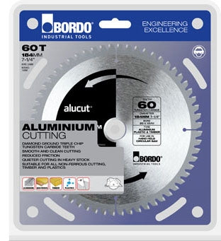 Bordo 7454-16060 Alucut TCT Triple Chip Saw Blade-Aluminium,Plastic,Fine Wood Cut-160mm x 60T