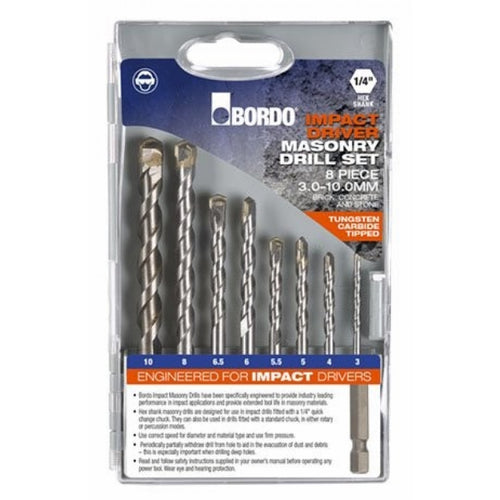 Bordo 2534-S1 Masonry Drill Set For Impact Drivers-8pce