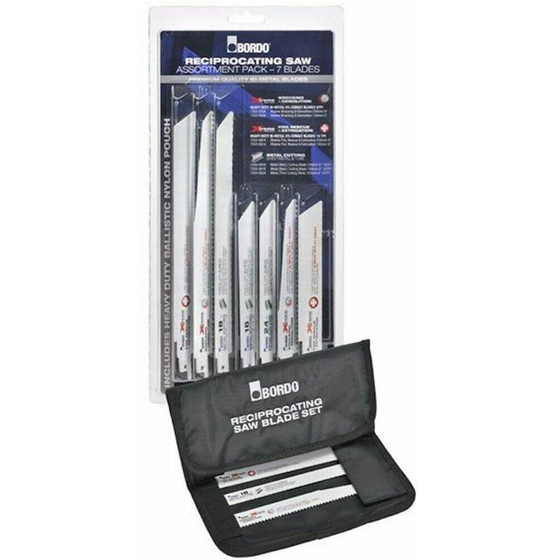BORDO Reciprocating Saw Assortment Blade Set-In Heavy Duty Ballistic Nylon Pouch