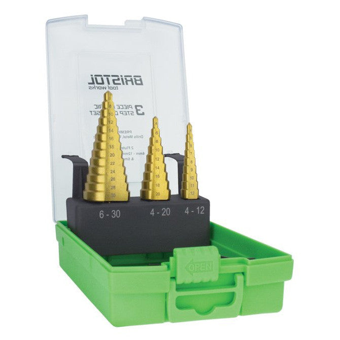 BRISTOL by Alpha Straight Flute Metric 4-30mm Drill Set-3pce - BTWSD-SET3
