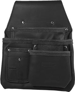 BUILDPRO Tradie Leather Belt- Form Workers Nail Bag 3 Pocket LBNBF3B