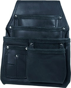 BUILDPRO Tradie Leather Belt- Form Workers Nail Bag 4 Pocket LBNBF4B