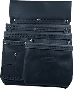 BUILDPRO Tradie Leather Belt- Nail Bag 3 Pocket LBNBS1B