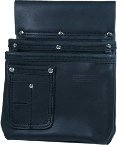 BUILDPRO Tradie Leather Belt- Nail Bag 3 Pocket LBNBS2B