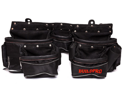 BUILDPRO Tradie Tool Belt Nail Bag Apron-5Pouch LNTA5PXL