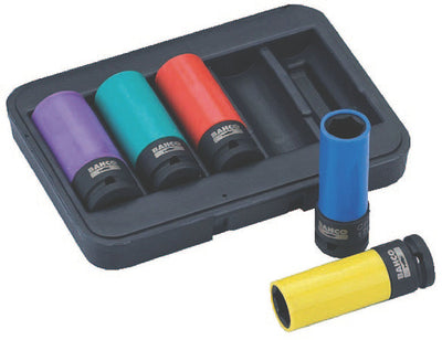 Bahco BWSS12P5 Thin Wall Mag Wheel Impact Socket Set-5pce