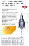 Carbitool DCS4.0 DS ball-bearing depth-stop countersink specification