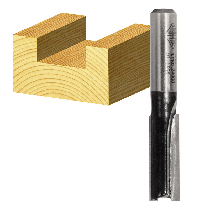Carbitool 2 Flute Router Bit  STRAIGHT BIT 15MM TCT, 2FLT 1/4 SHK (T 215 M)
