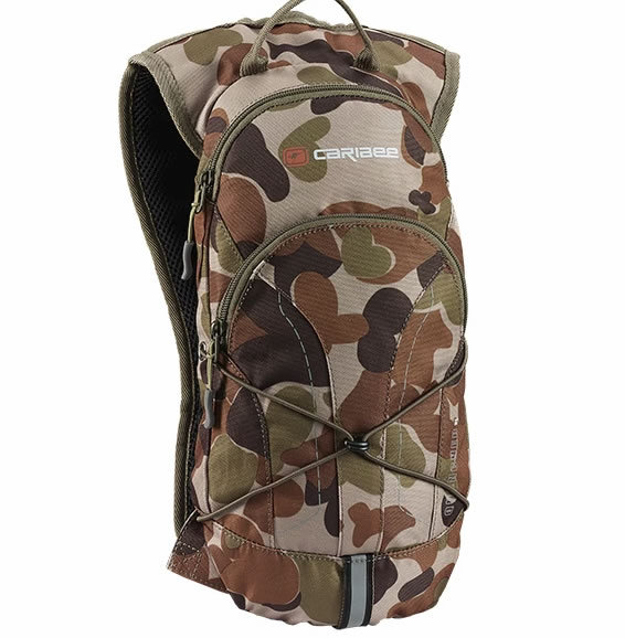 CARIBEE Quencher Compact & Slim Sports / Hunting BackPack & 2L Hydration Pack-Camo