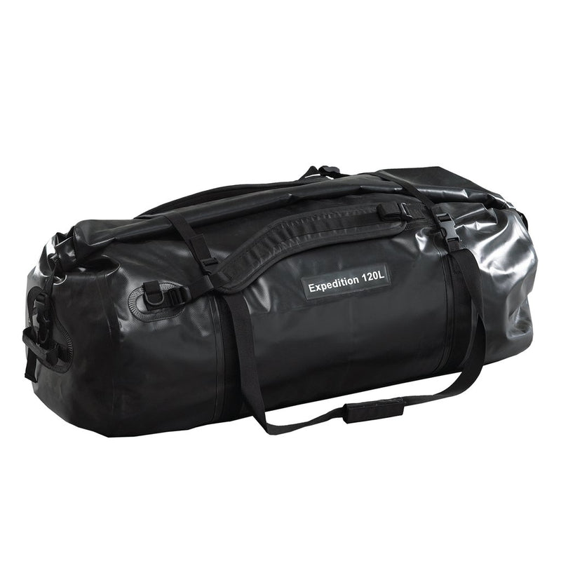 CARIBEE Expedition 120l PVC Roll Top Waterproof Black Duffle Bag / Backpack