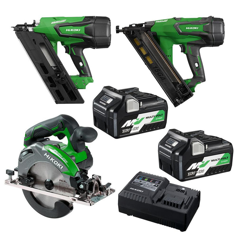 Hitachi/Hikoki 18VCHIPPYCOMBO4(HRZ) 18V 5.0Ah Li-Ion Cordless Brushless 3pce Combo Kit
