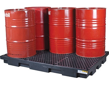 Drum bund low profile polyethylene with removable grate ? six drum DB6LP